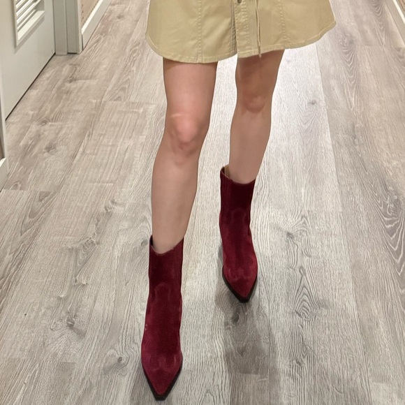 Red suede boots - Picture 4 of 7